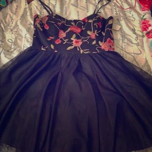 Black dress with red rose top